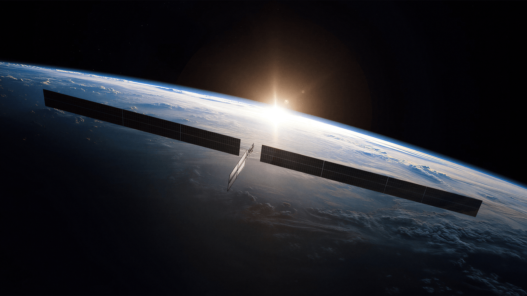 Ein Satellit von SpaceX kreist um die Erde. 